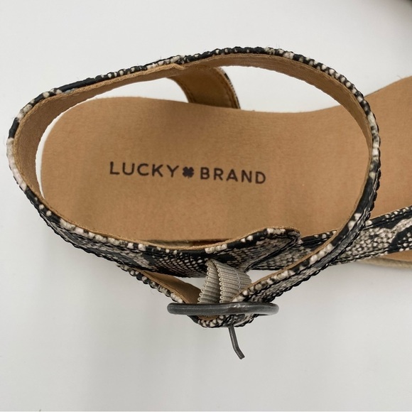 Lucky Brand Gabrien Snakeskin Print Espadrille Strappy Summer Sandals Size 7.5 - Picture 2 of 8